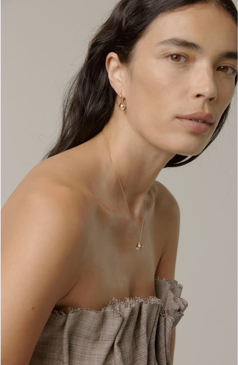 Otiumberg 14kt Gold Vermeil Stilla Quartz Necklace, Alternate, color, Yellow Toned Gold