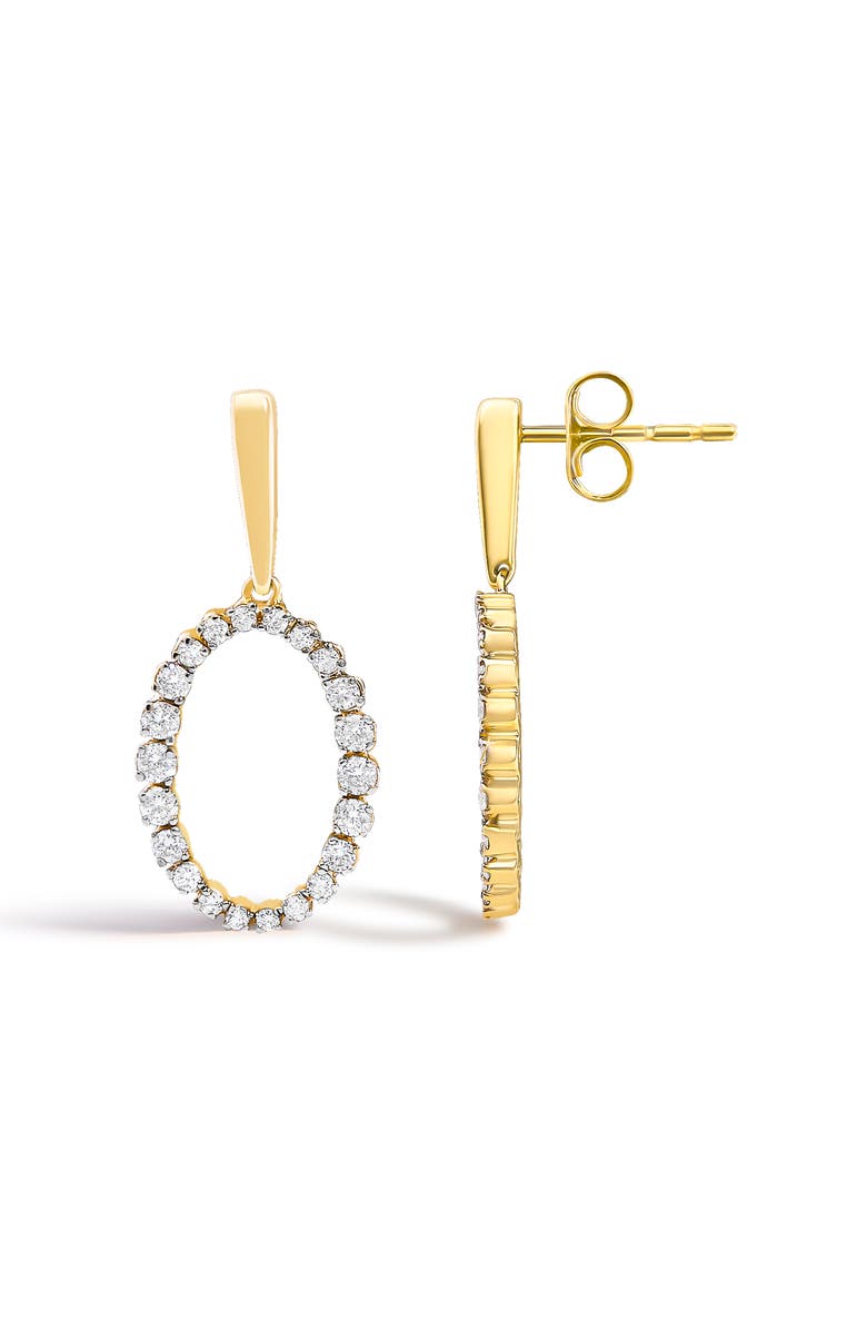 Haus of Brilliance 14K Yellow Gold Graduating 1/2 Cttw Diamond Oval Dangle Earrings, Alternate, color, Yellow Gold