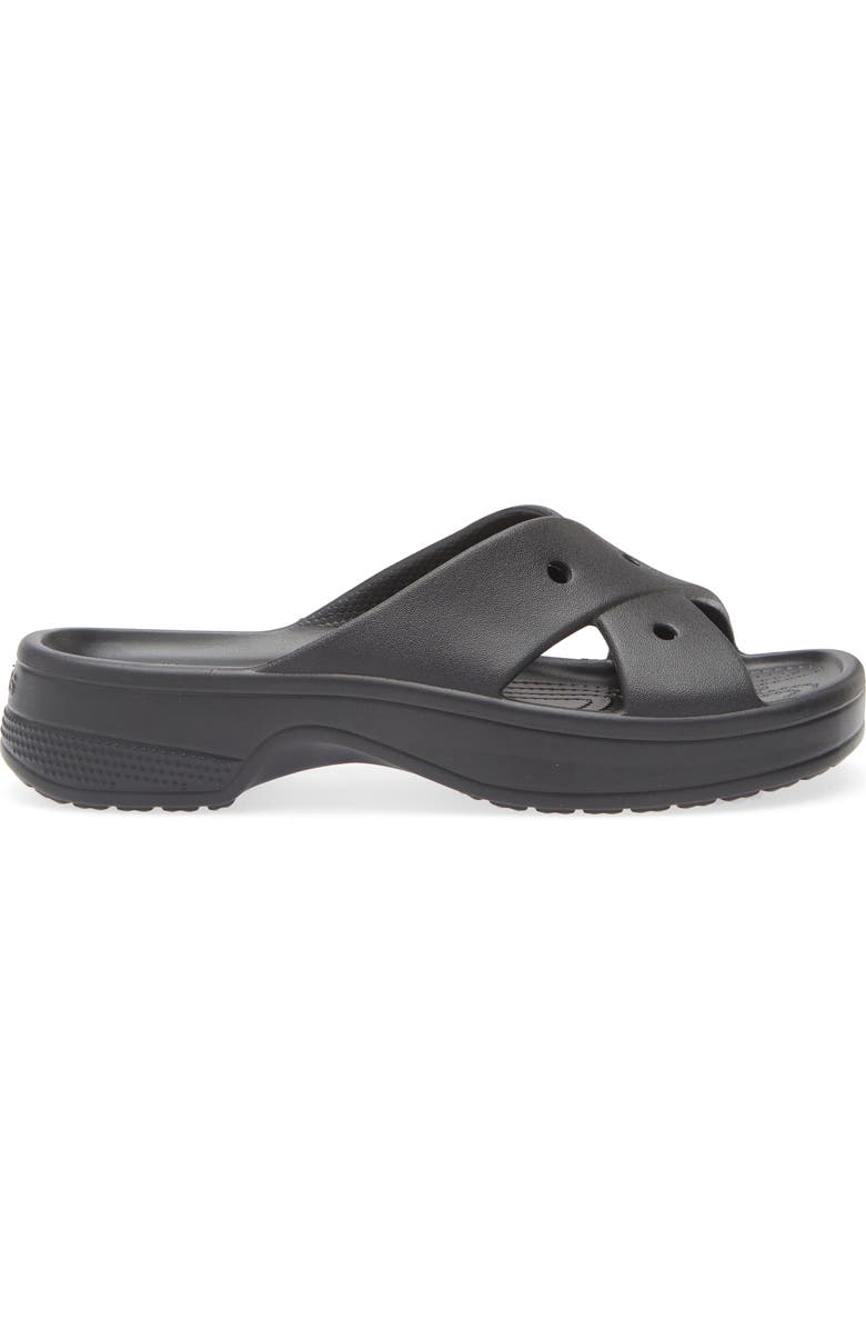 CROCS Cross Strap Slide Sandal, Alternate, color, Black