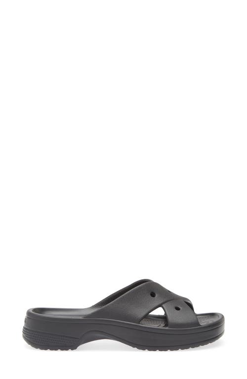 Crocs Cross Strap Slide Sandal In Black