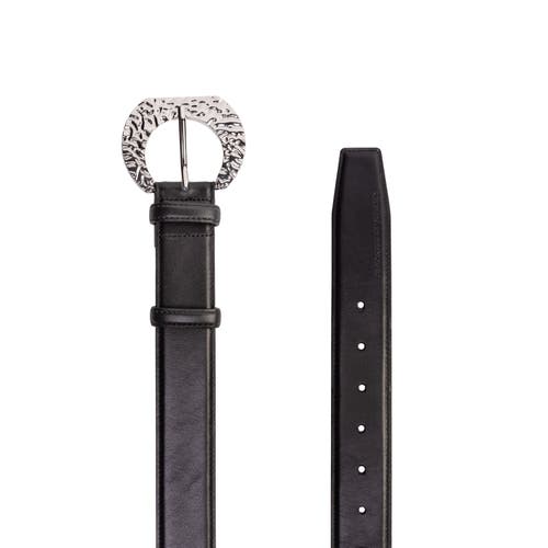 Black Suede Studio Lucid Belt In Black/silver