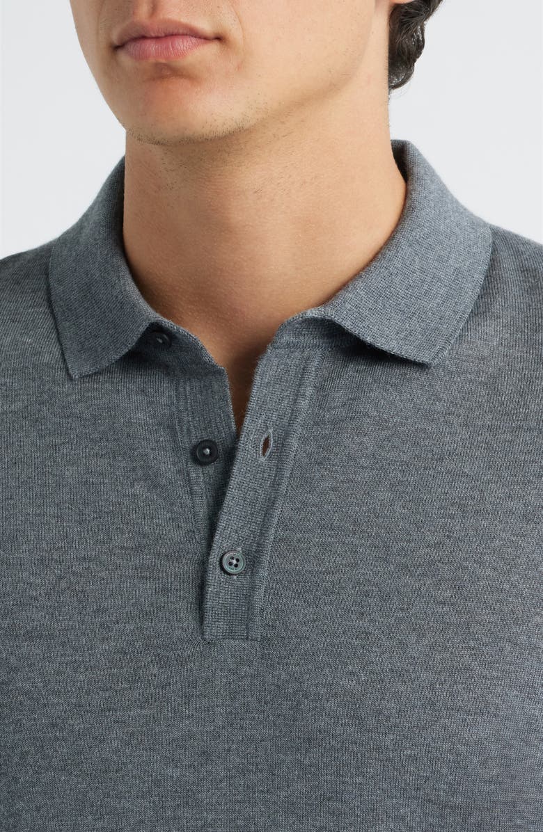 BOSS Lancione Wool Polo Sweater, Alternate, color, Medium Grey
