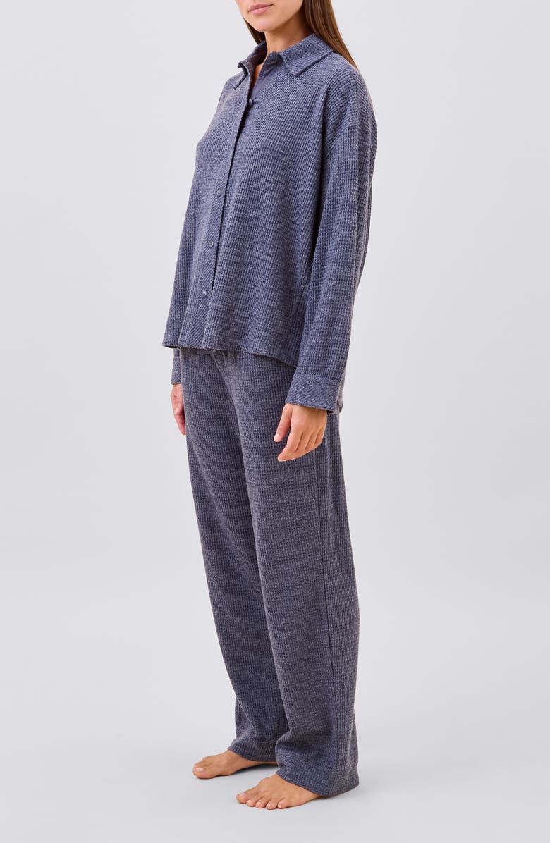 Papinelle Super Soft Waffle Knit Pajamas, Alternate, color, Steel Blue