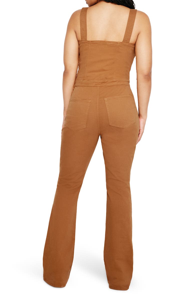 Good American Lace-Up Utility Twill Jumpsuit, Alternate, color, Canyon003