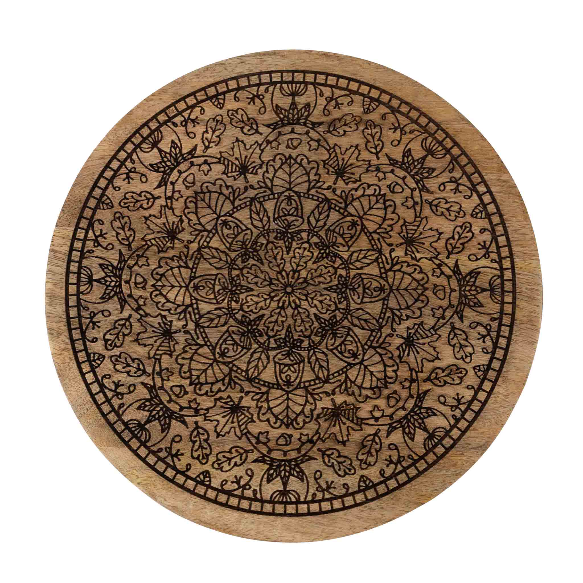 Ten Thousand Villages Mandala Wooden Lazy Susan - Brown