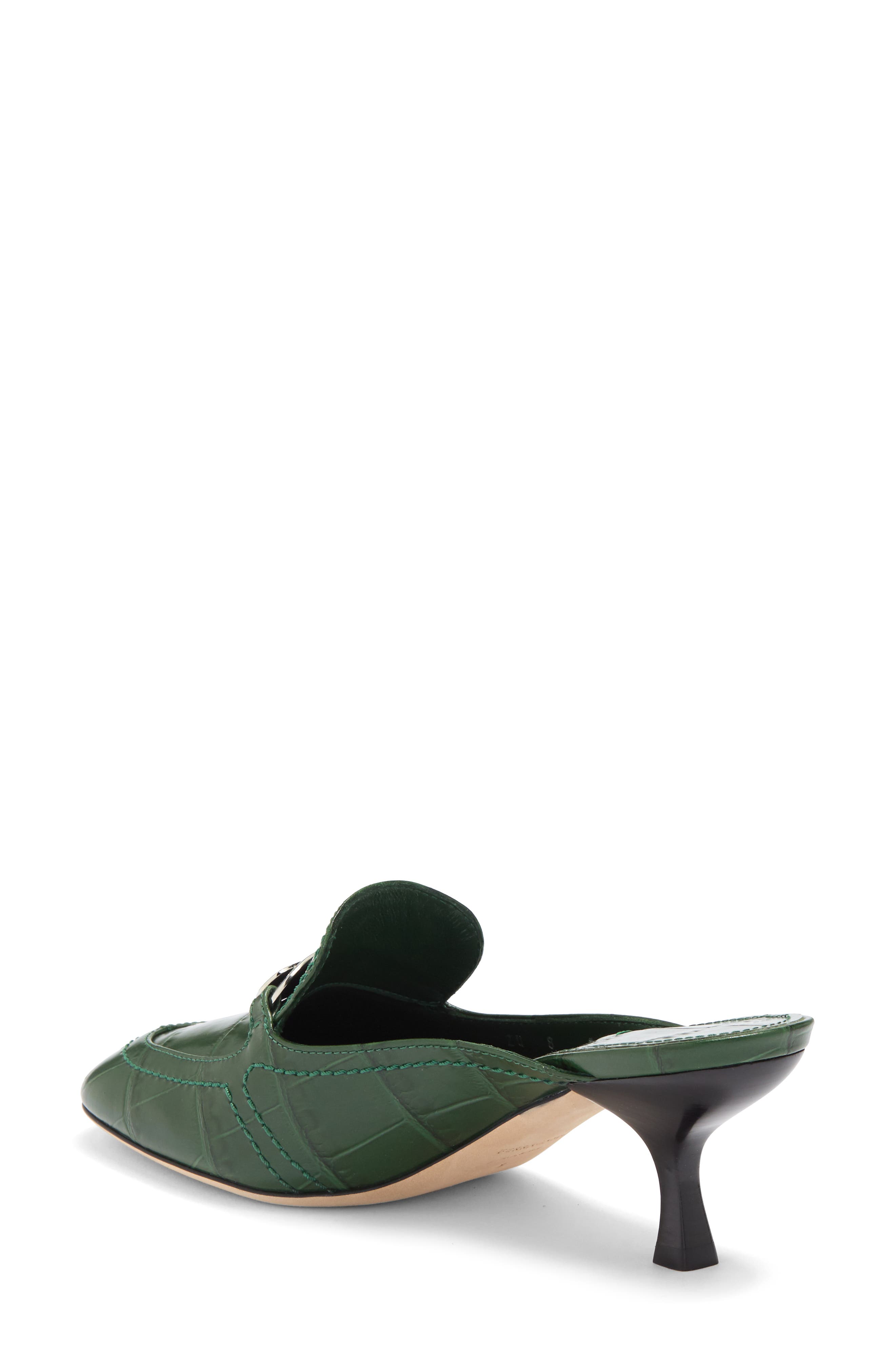 FERRAGAMO Elodye Logo Croc Embossed Mule, Alternate, color, 