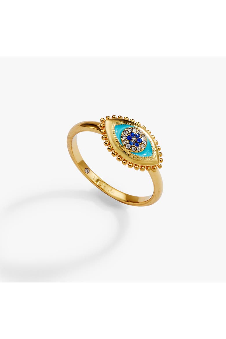 Healing Stone Evil Eye Ring, Main, color, Gold