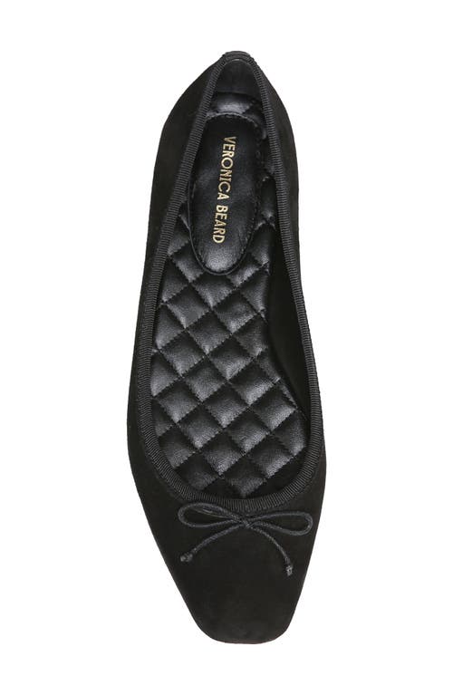 Veronica Beard Beatrix Suede Bow Ballerina Flats In Black