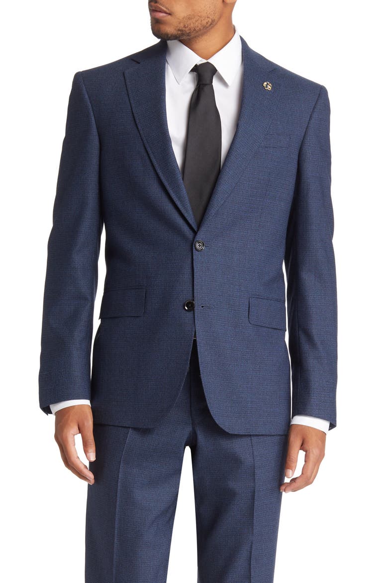 Jay Trim Fit Wool Suit, Alternate, color, BLUE
