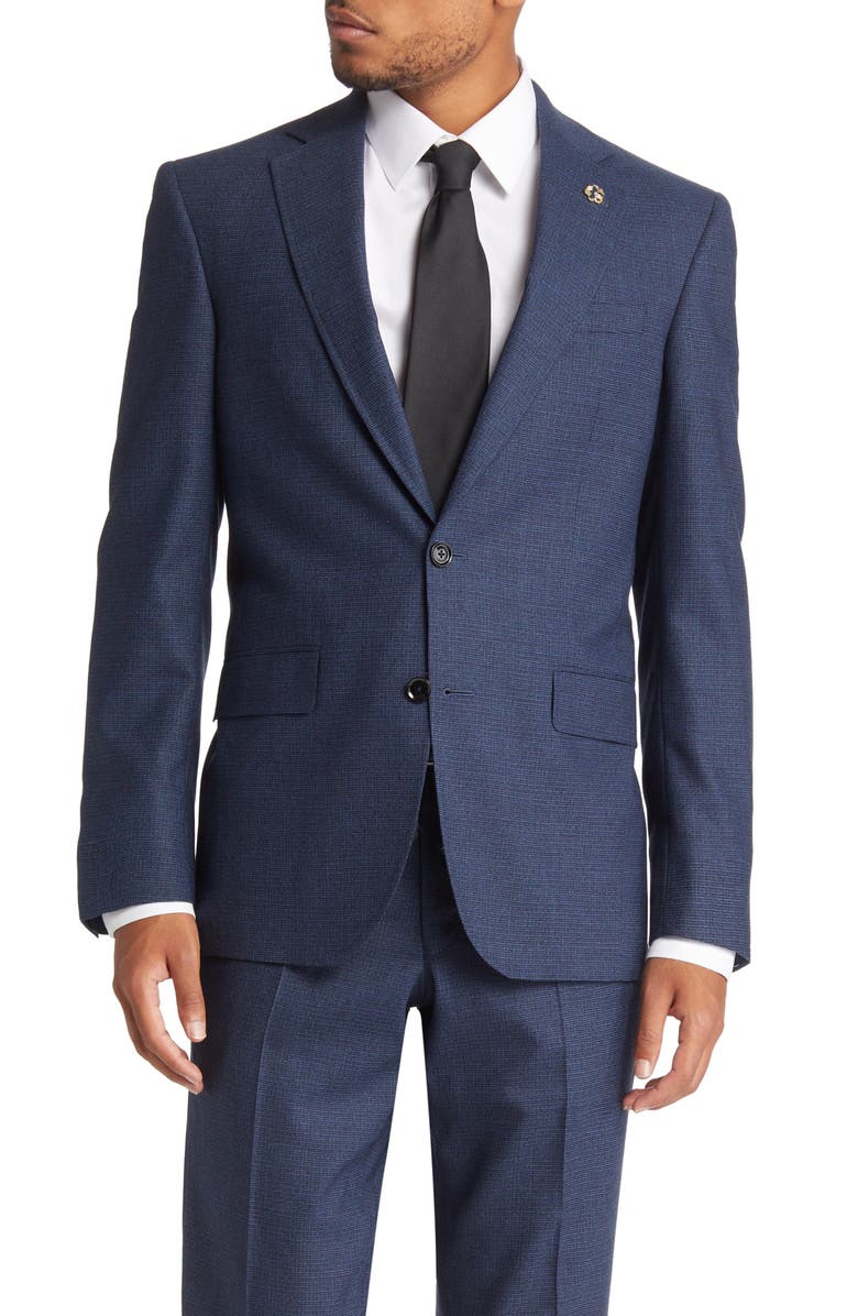Ted Baker London Jay Trim Fit Wool Suit, Alternate, color, Blue