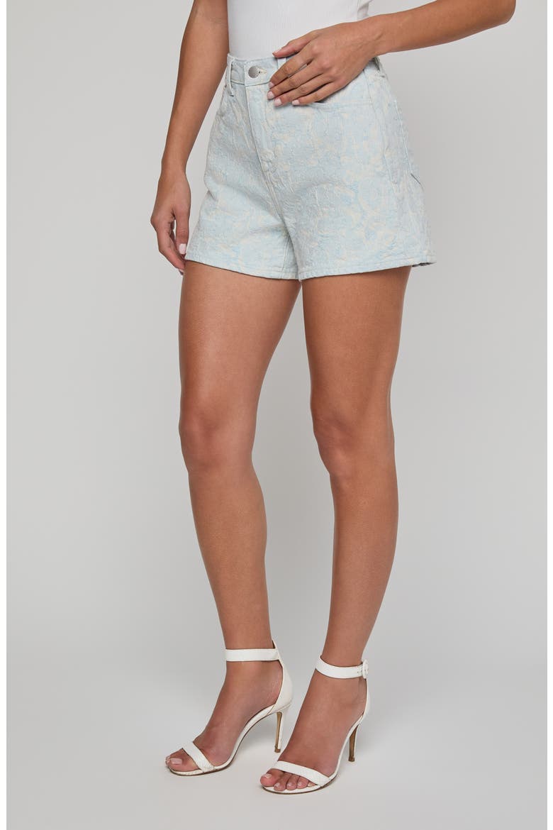 Lissania Floral Stitch Denim Shorts, Alternate, color, CLOUD DAMASK