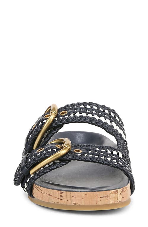 Veronica Beard Prue Woven Two Strap Sandal In Eclipse Coconut