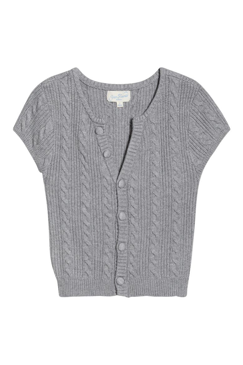 Liana Cable Cardigan, Alternate, color, HEATHER GREY
