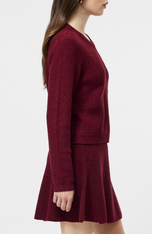 French Connection Vhari Rib Knit Top In Burgundy
