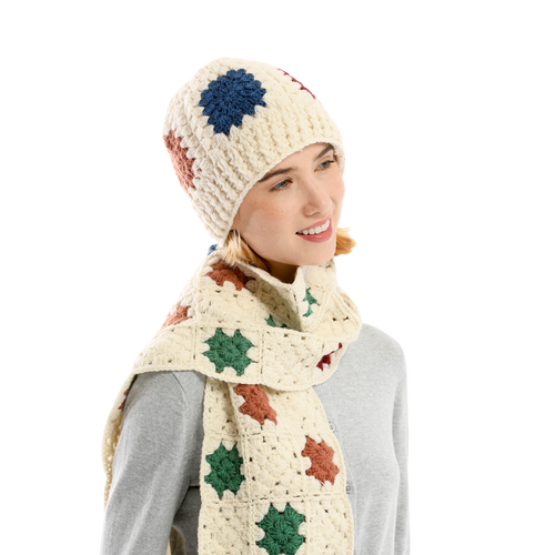 Nirvanna Designs Crochet Patch Hat In White