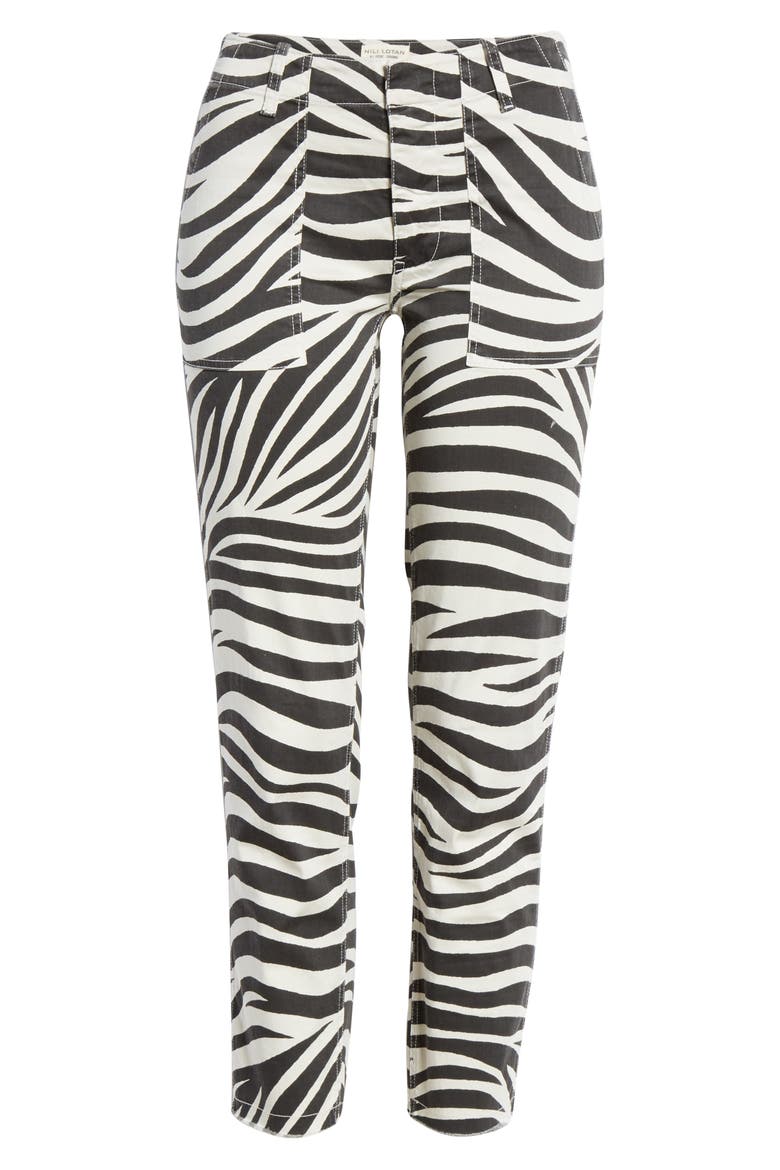 Jenna Tiger Print Crop Pants, Alternate, color, BONE TIGER PRINT