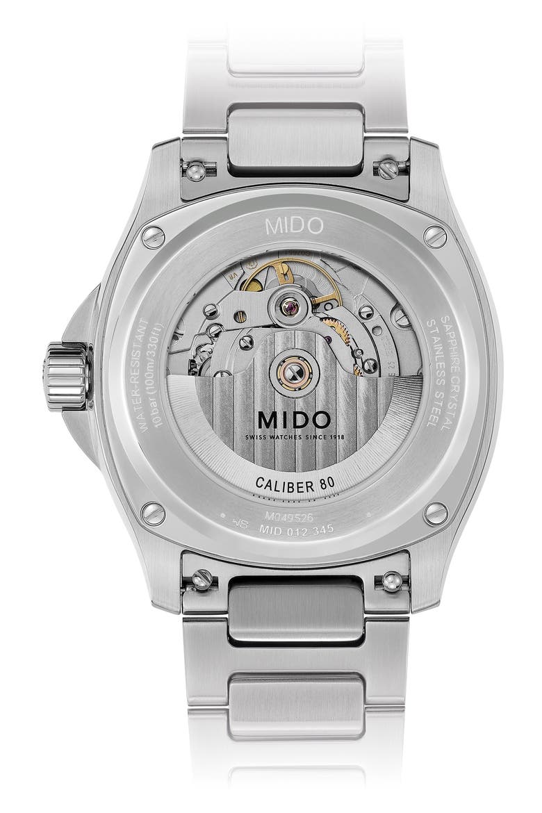 Multifort Square Automatic Bracelet Watch, 40mm, Alternate, color, SILVER/ BLUE
