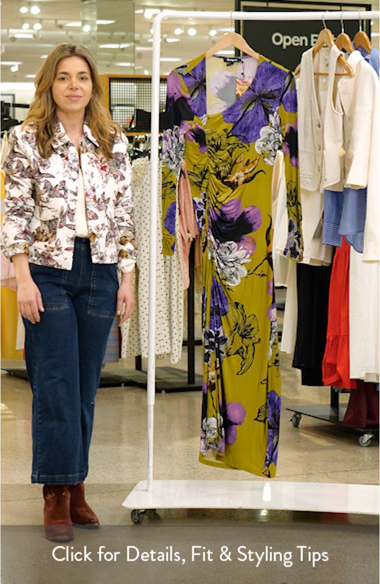 Floral Print Long Sleeve Midi Dress, sales video thumbnail