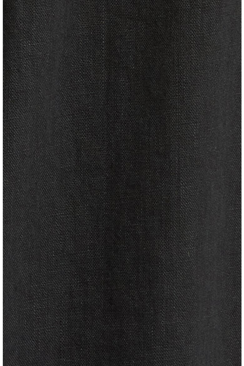 Long Sleeve Linen Pajamas, Alternate, color, PLAIN LINEN BLACK