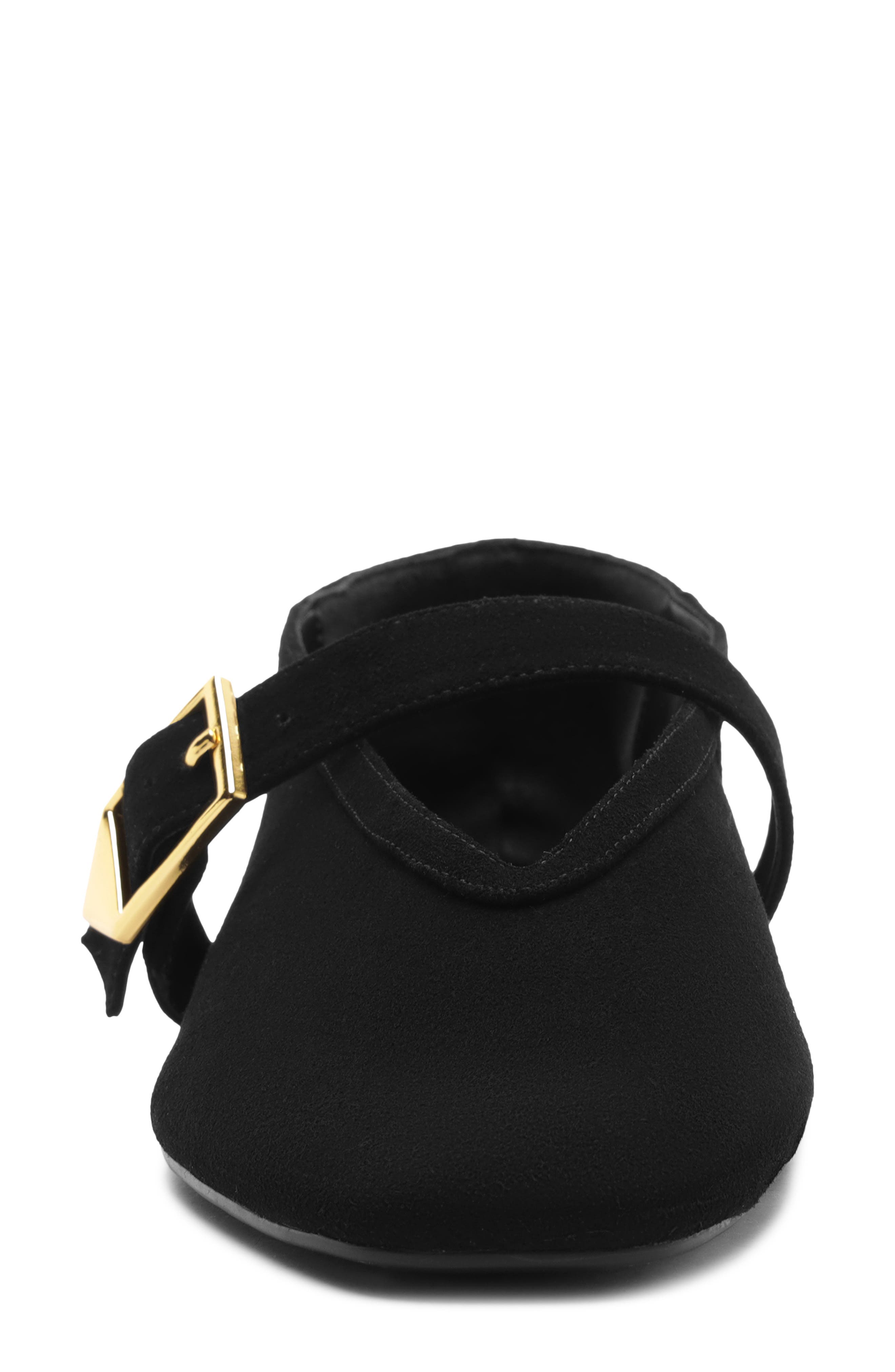 Schutz Vicki Buckle Mary Jane Flat, Alternate, color, Black