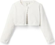 Janie and Jack Crocket Trim Cropped Cardigan