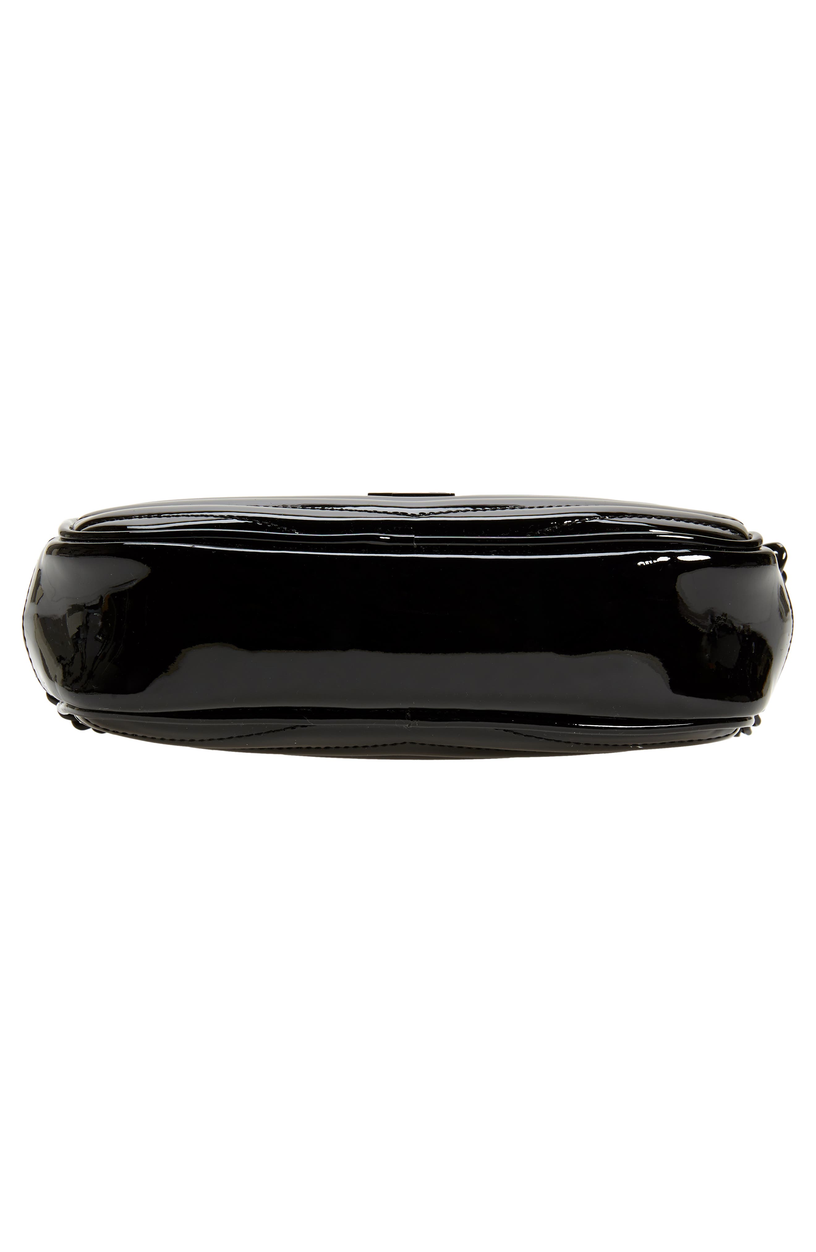 Mini Matelassé Patent Leather Camera Crossbody Bag, Alternate, color, NERO/ NERO