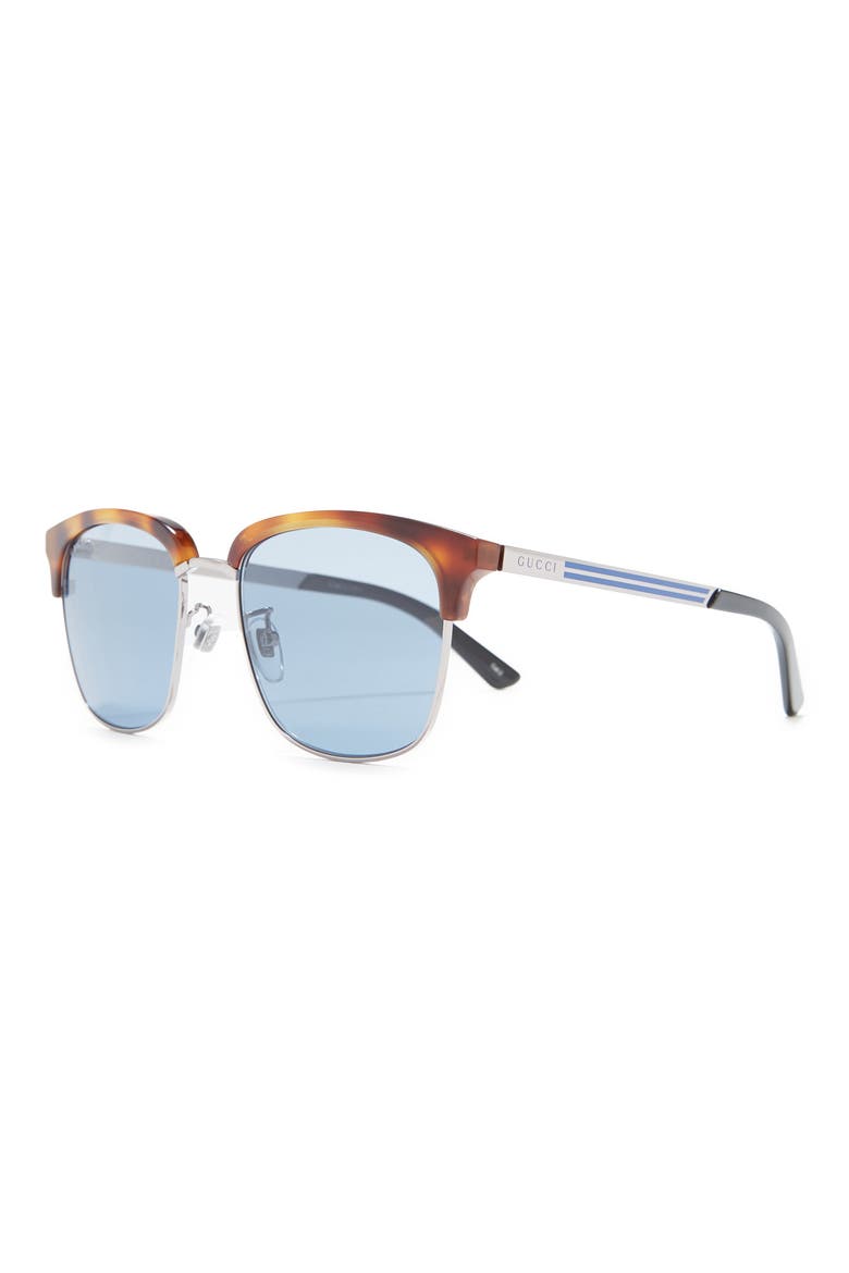 55mm Square Sunglasses, Alternate, color, HAVANA RUTHENIUM LIGHT BLUE