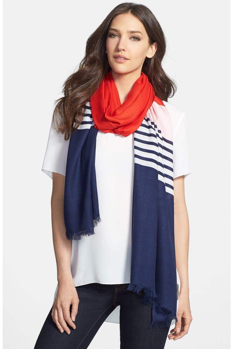 colorblock scarf, Main, color, NAVY/ DAWN/ MARASCHINO