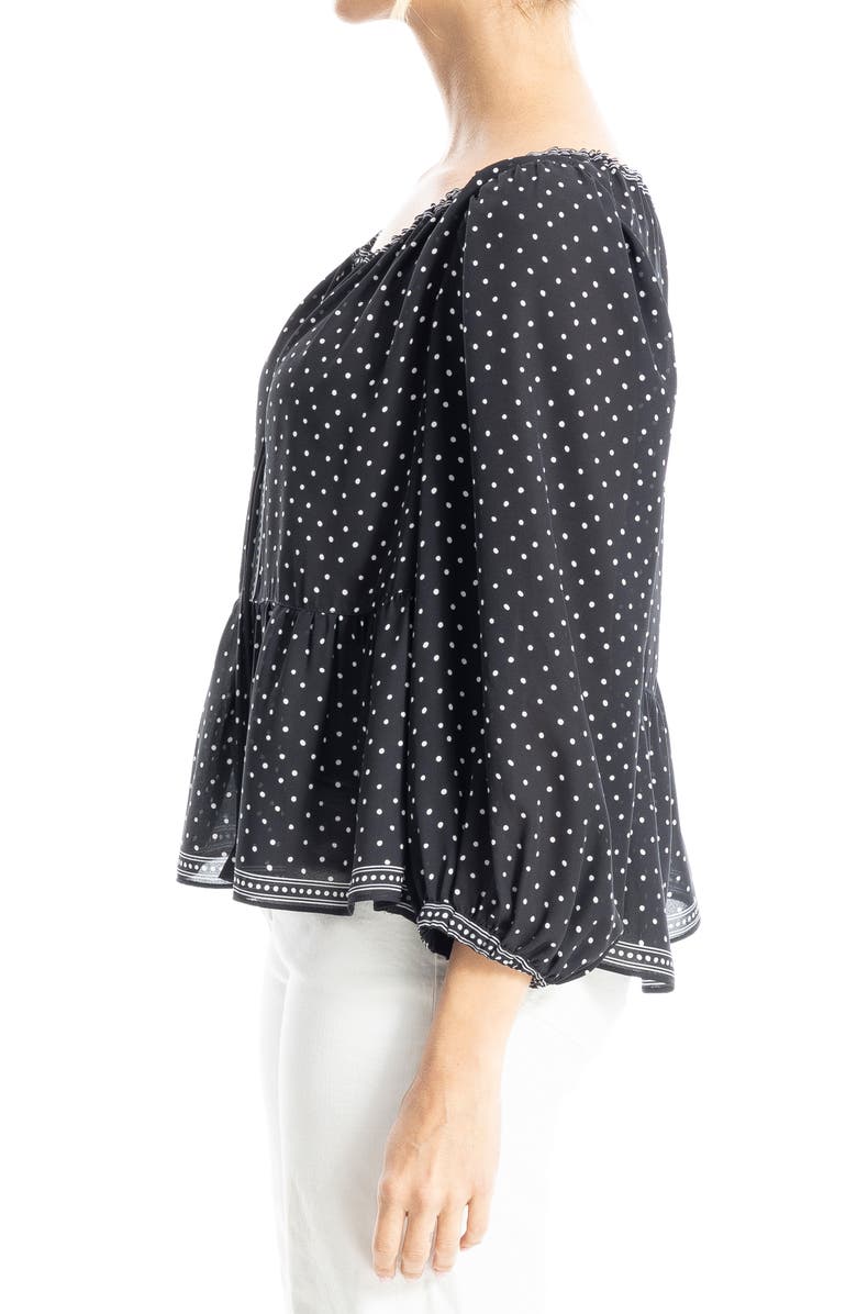 MAX STUDIO Polka Dot Tie Neck Top, Alternate, color, 