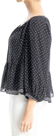 Polka Dot Tie Neck Top