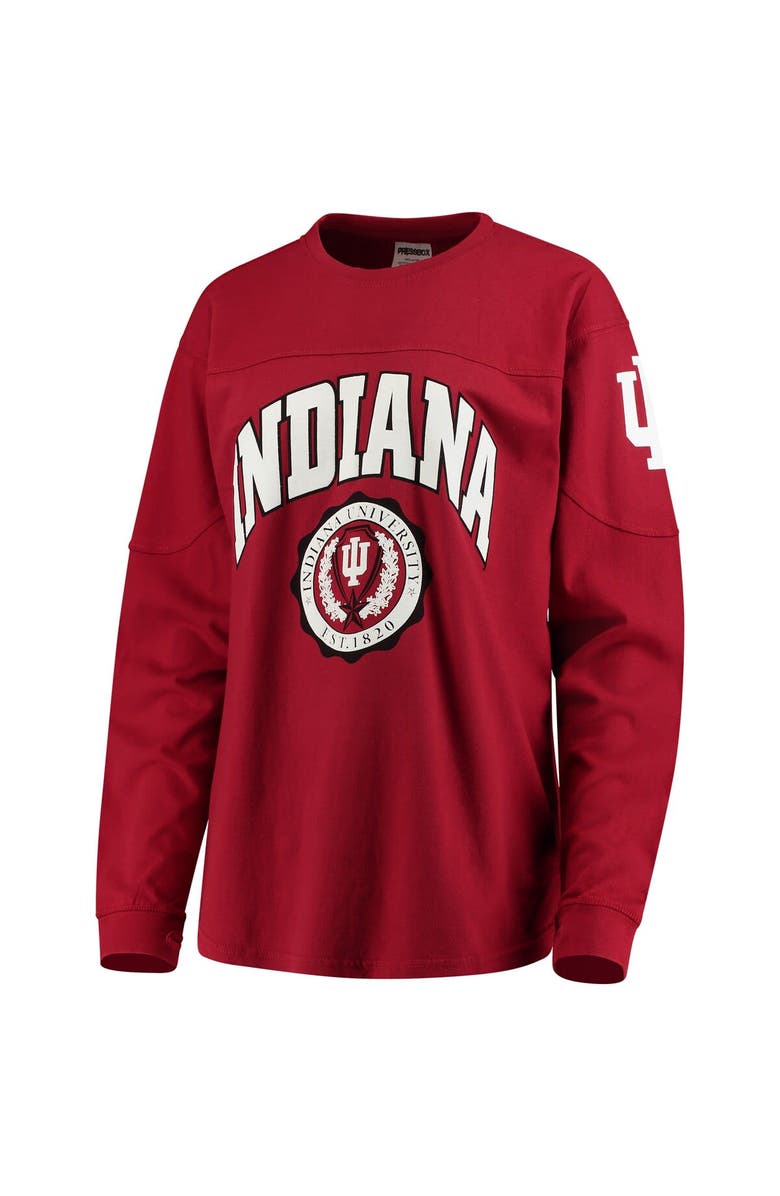 PRESSBOX Women's Crimson Indiana Hoosiers Edith Long Sleeve T-Shirt, Main, color, 