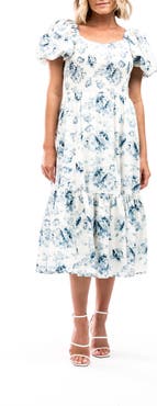 Rachel Parcell Puff Sleeve Midi Dress