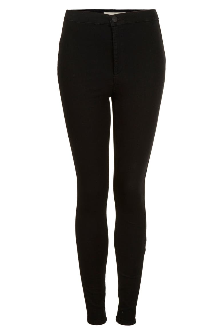 Moto 'Joni' High Rise Skinny Jeans, Alternate, color, BLACK