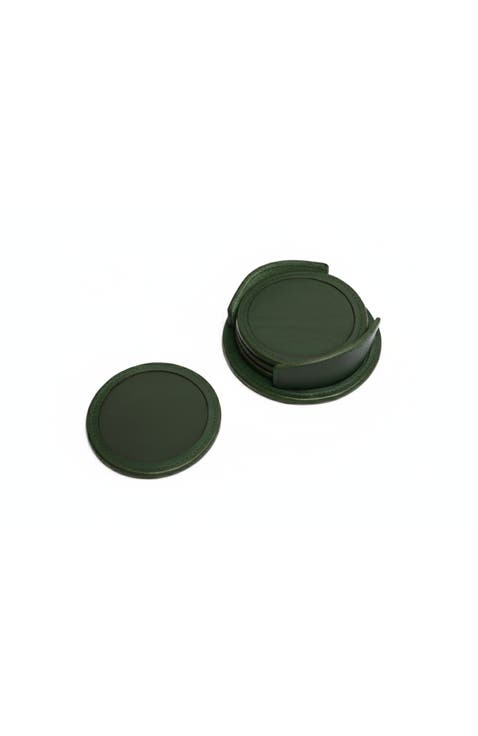 Frost Leather Coaster Set