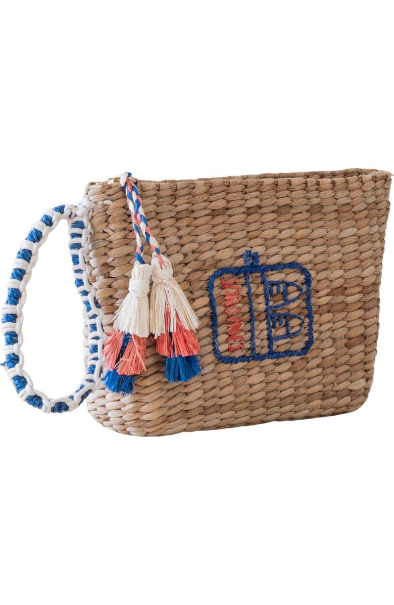 LIKHA Sardine Can Embroidered Straw Pouch, Alternate, color,