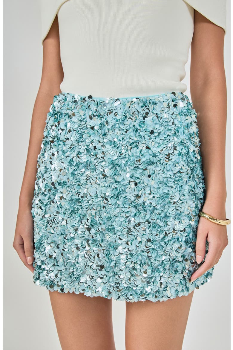 Sequin A-Line Miniskirt, Alternate, color, BLUE
