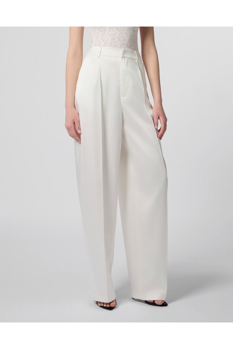 Satin Dame Fit Trousers Women, Main, color, white
