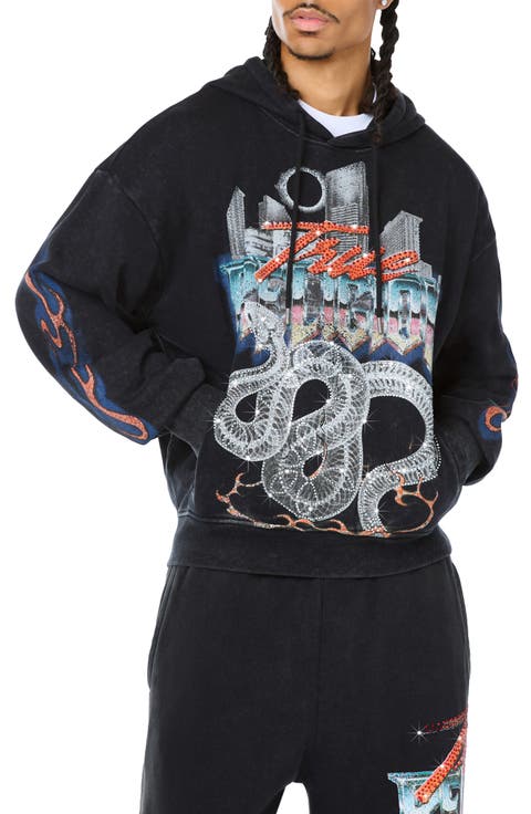 Snake Bite Graphic Crystal Hoodie