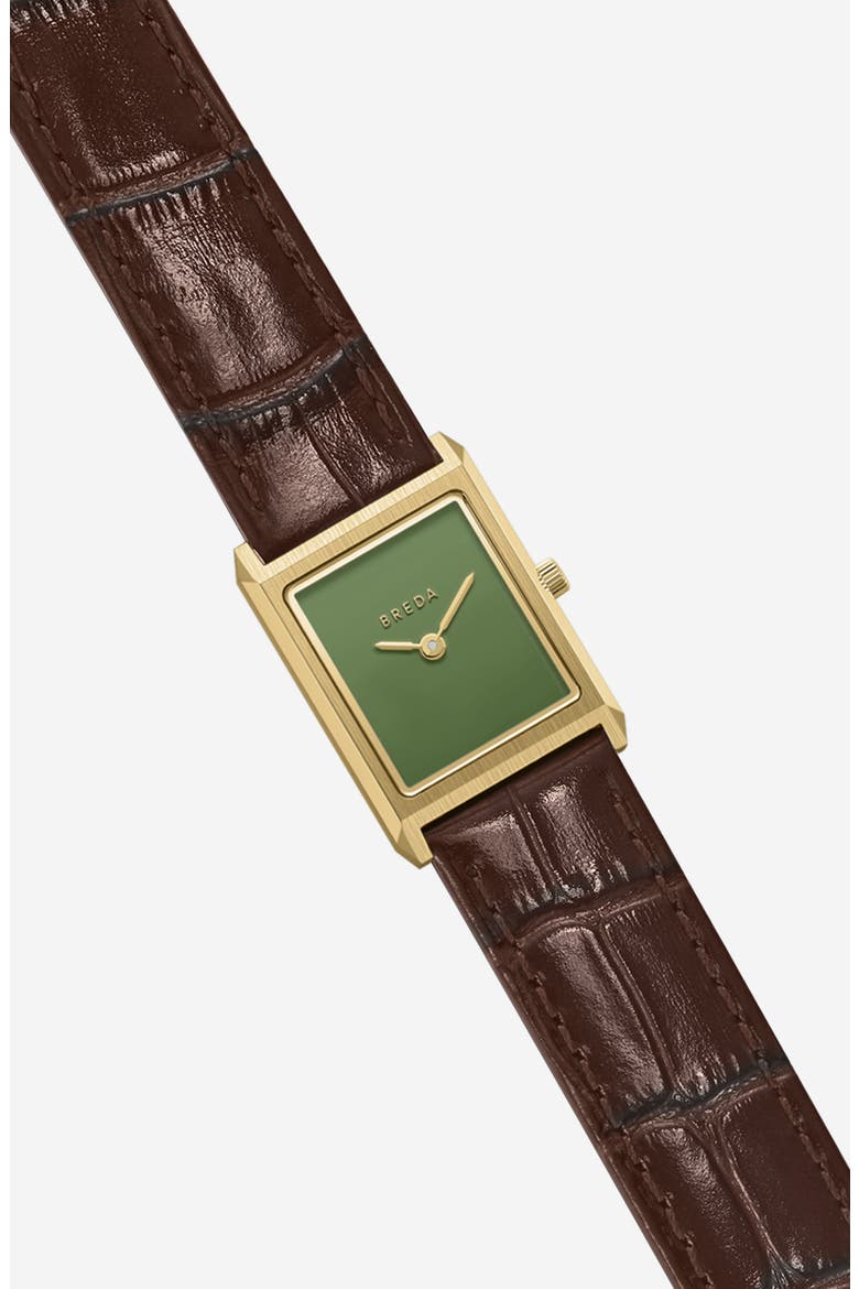 Virgil Leather Strap Watch, 16mm x 8mm, Alternate, color, OLIVE