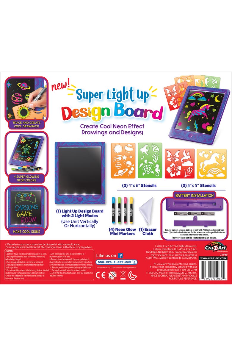 CRA-Z-ART Super Lightup Design Board Art Kit, 10 Pieces, Alternate, color, Multicolored