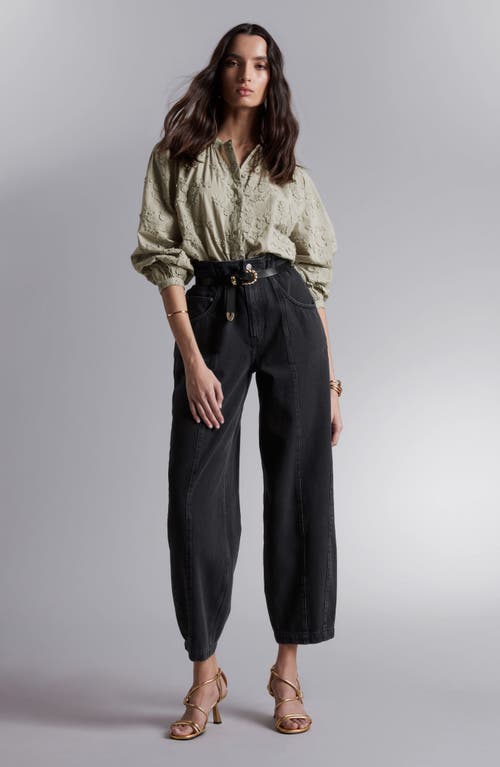 & Other Stories Floral Appliqué Blouse In Green