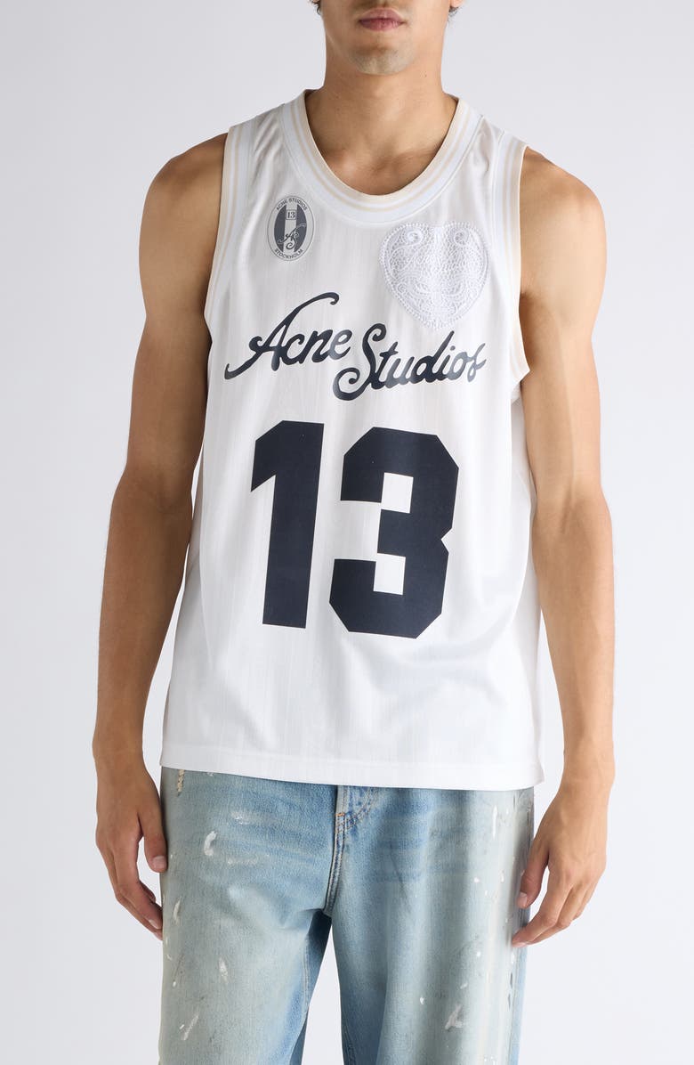 Acne Studios Eichael Sports Graphic Jersey, Main, color, White