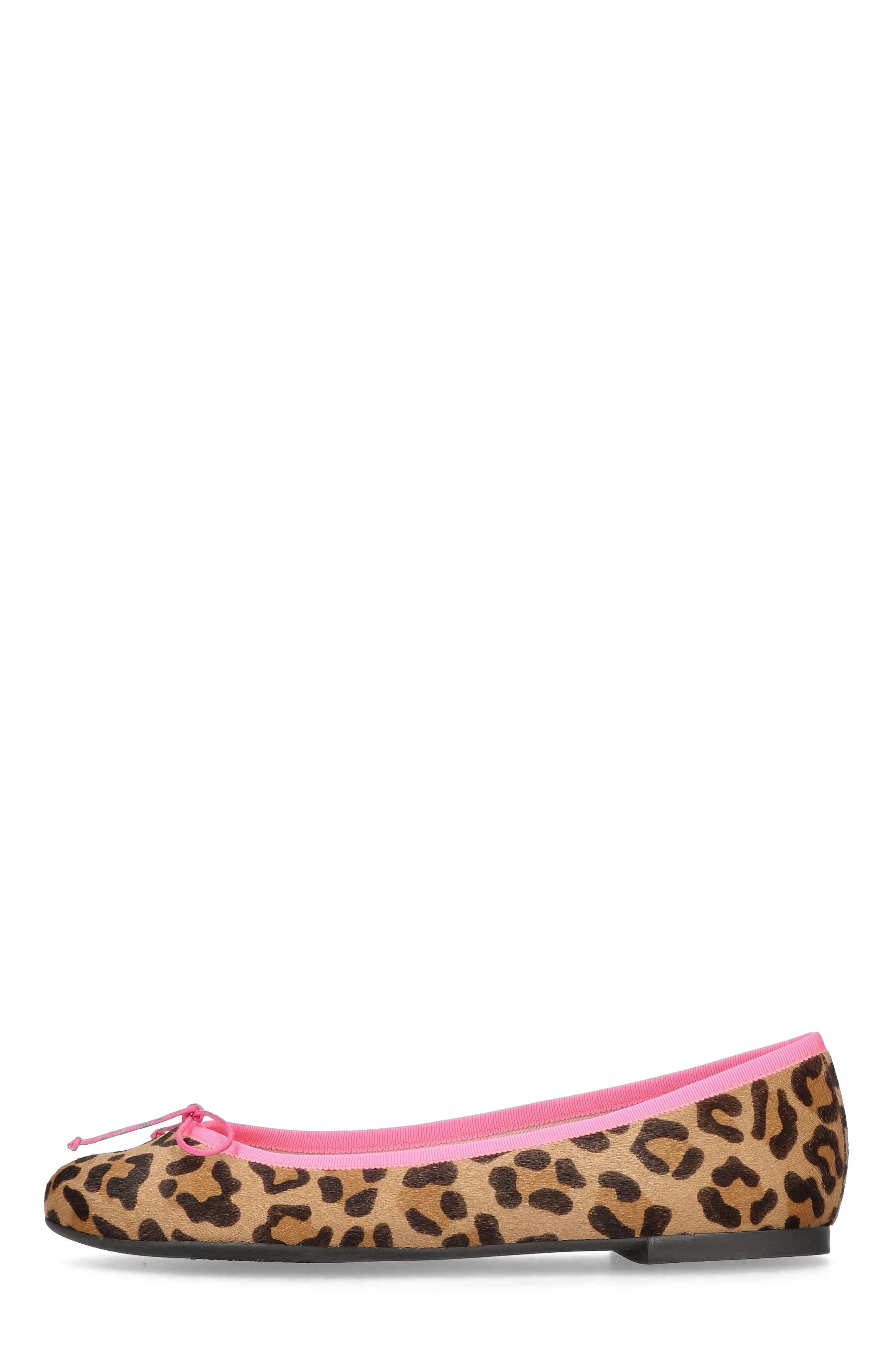 Pretty Ballerinas Round Toe Leopard Ballet Flat, Alternate, color, Black