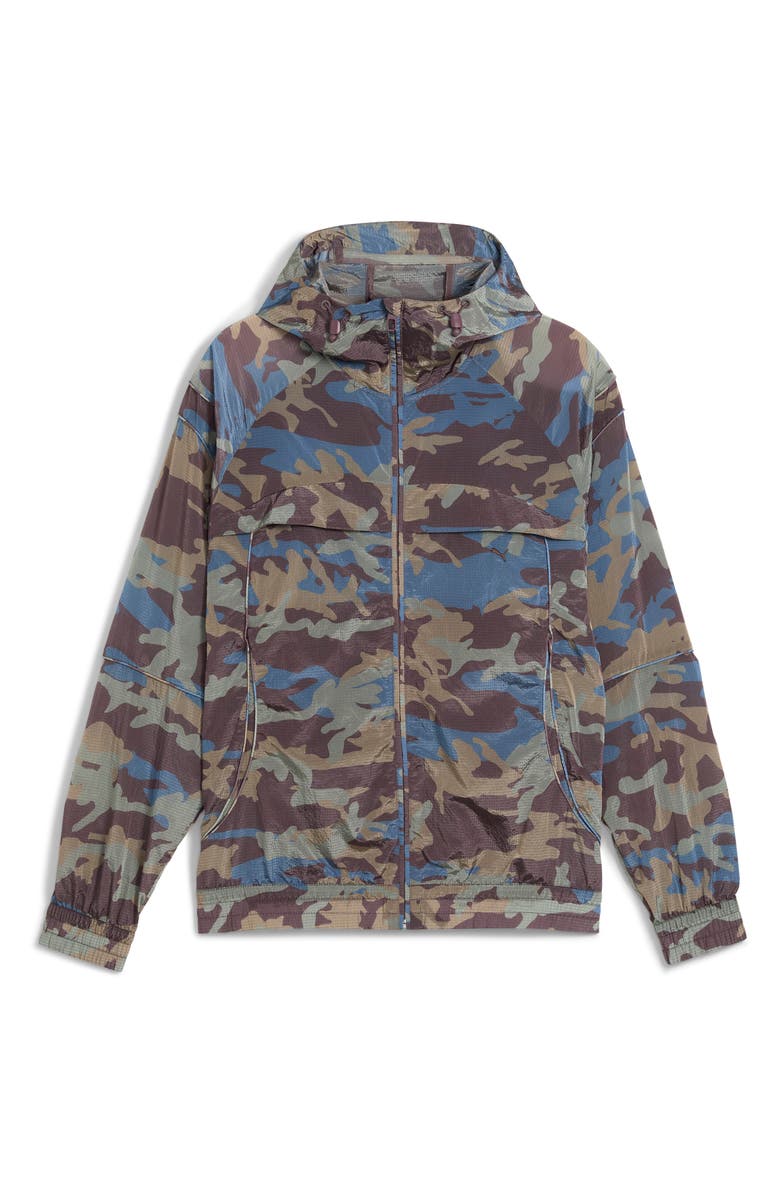 PUMA CLRT Camo Hooded Zip Jacket, Main, color, Raisin