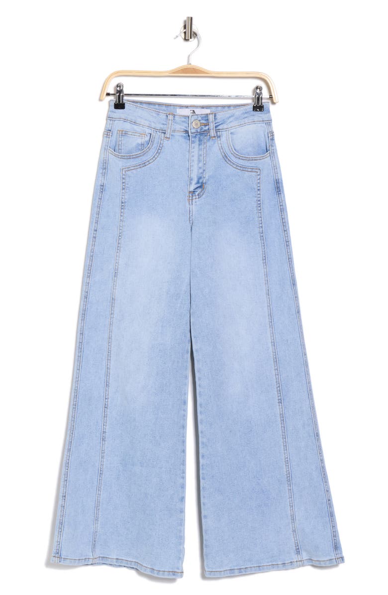 FLYING ANGEL Seam Detail Wide Leg Jeans, Alternate, color, Light Wash