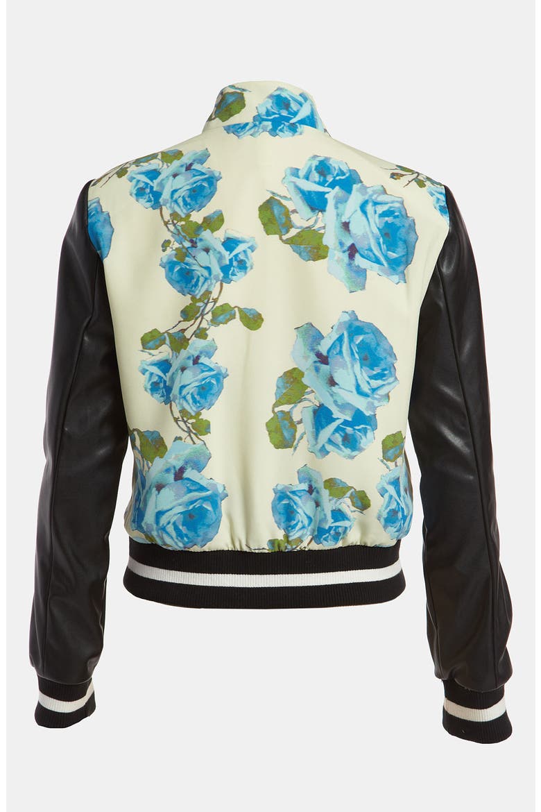 'Turning Rose' Letterman Jacket, Alternate, color, TURNING ROSE