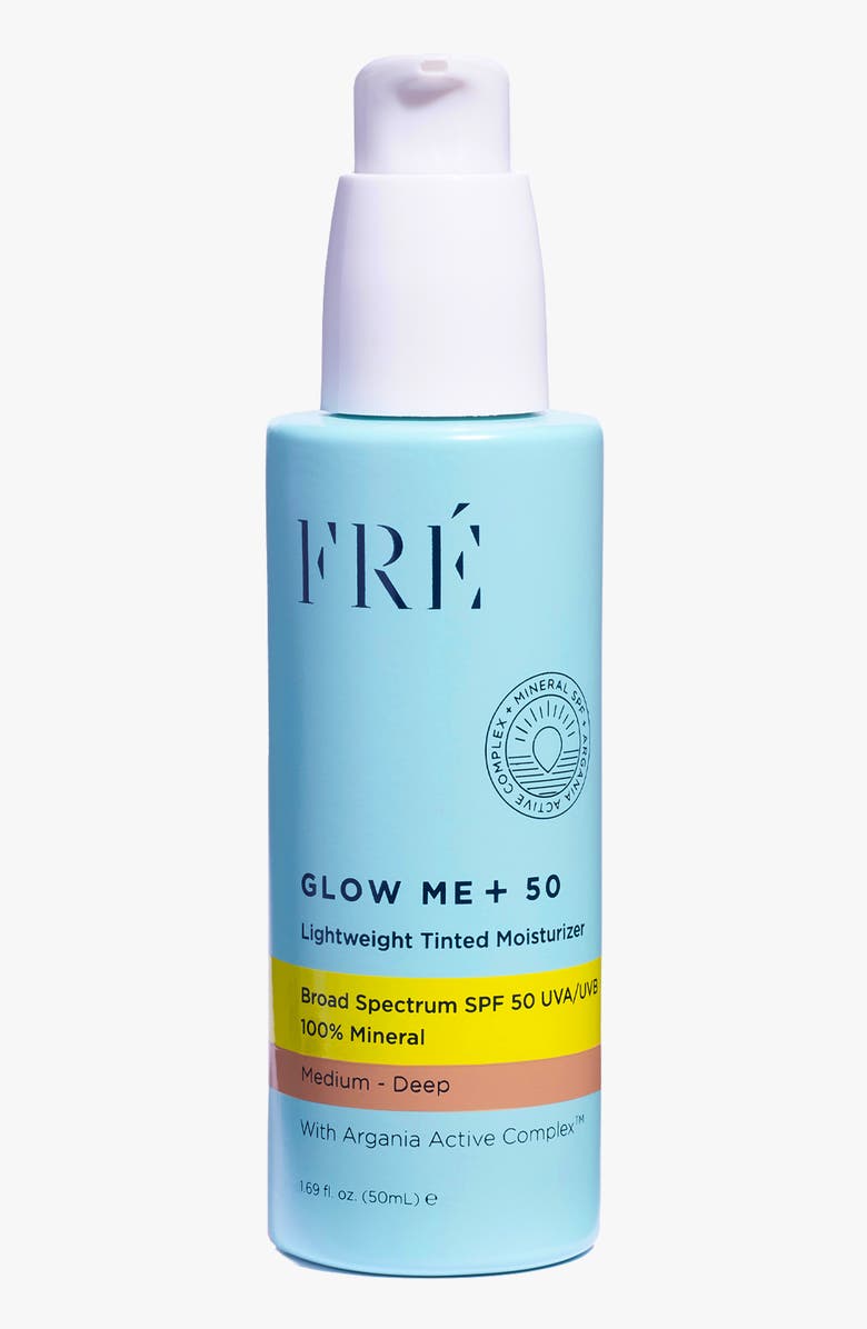 FRÉ Skincare GLOW ME + Tinted Mineral SPF 50, Main, color, Medium - Deep Brown