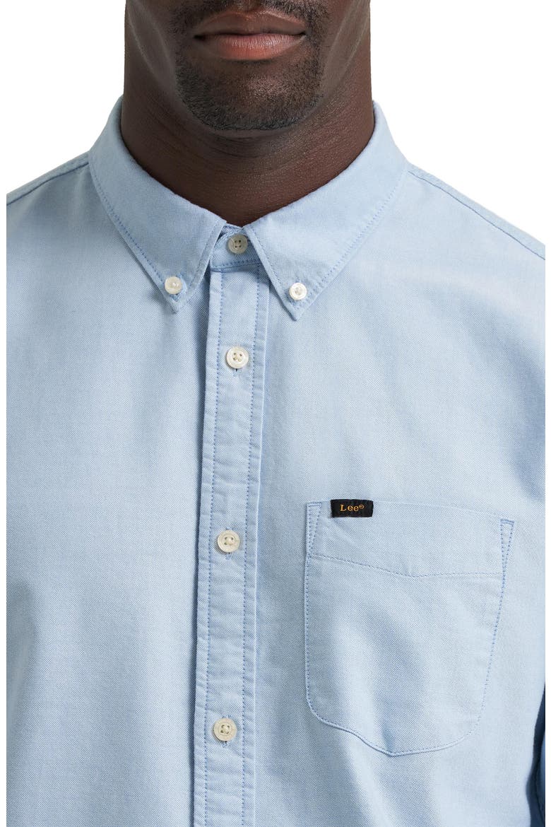 Long Sleeve Cotton Button Down Shirt, Alternate, color, HALOGEN CROSSED CLOUD