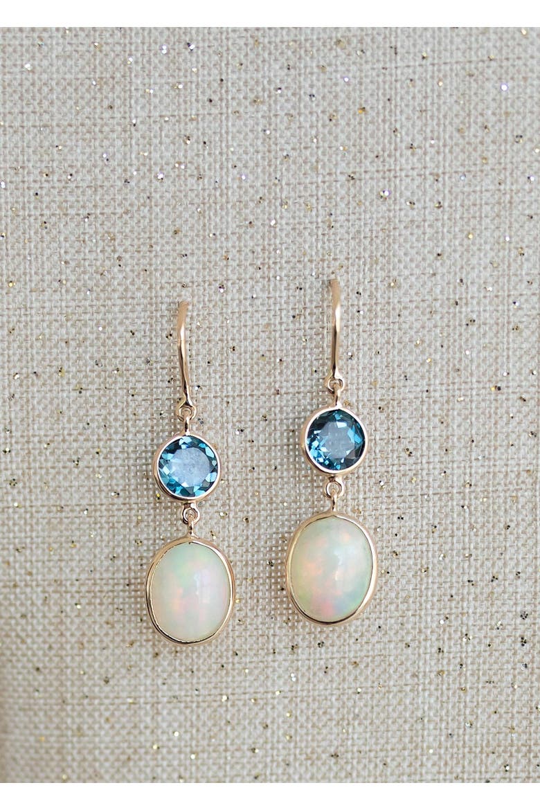 Celestial Duo Earrings, Alternate, color, Blue