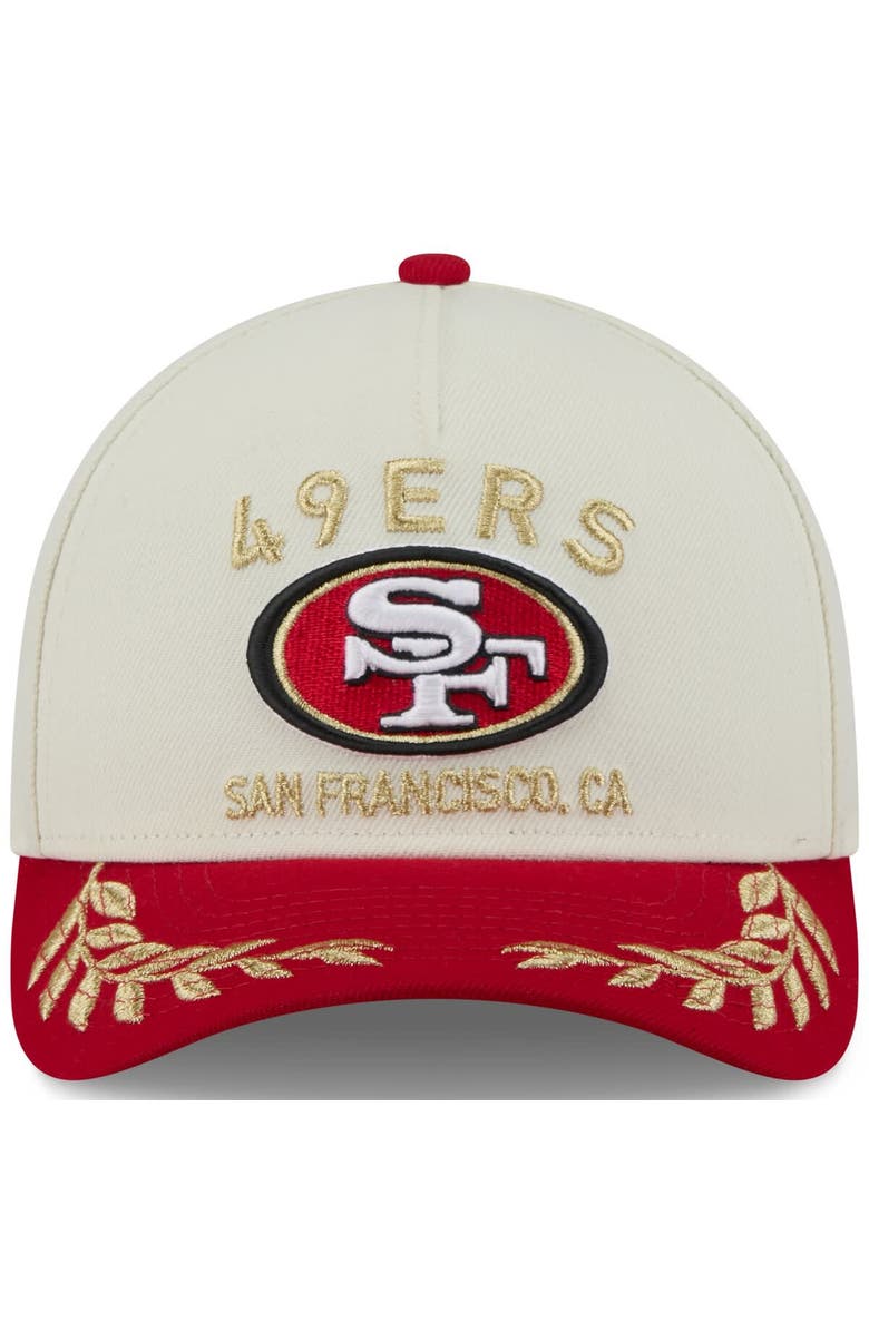 New Era Men's New Era Cream/Scarlet San Francisco 49ers 2025 NFL Draft 9FORTY A-Frame M-Crown Adjustable Hat, Alternate, color, Cream